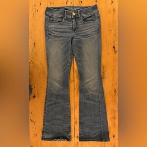 Y2K American Eagle Outfitters Blue Flare Kickboot stretch Jeans US 6 VGUC